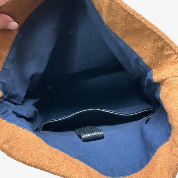 Ted Baker Cashed Fold Over Rucksack Backpack Camel Brown Black Laptop Sleeve - Picture 7 of 11